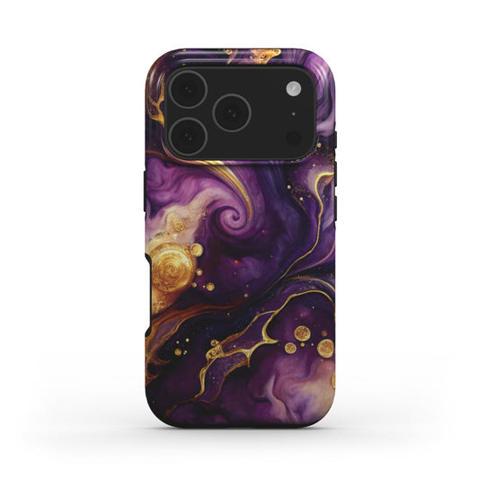 MagSafe Handyhülle Violet Nebula Rückseite mit marmoriertem Nebel-Look