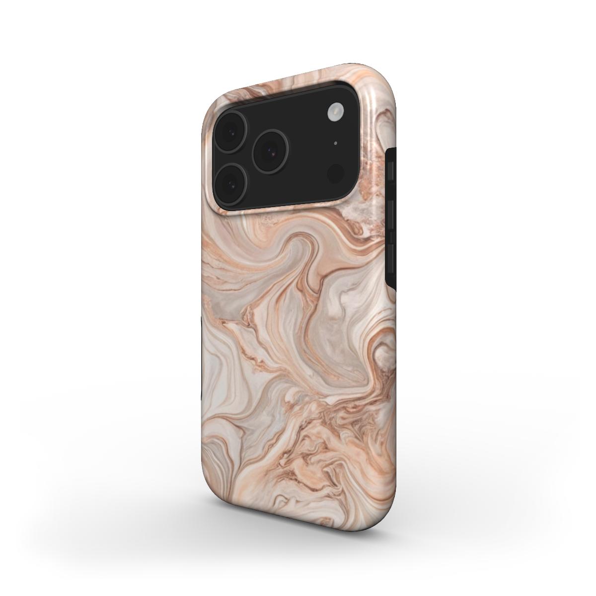 MagSafe Handyhülle Sandy Marble – Seitenansicht mit beigem Marmor-Design