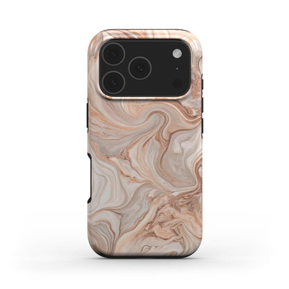 MagSafe Handyhülle Sandy Marble Rückseite mit sandfarbenem Marmor-Look