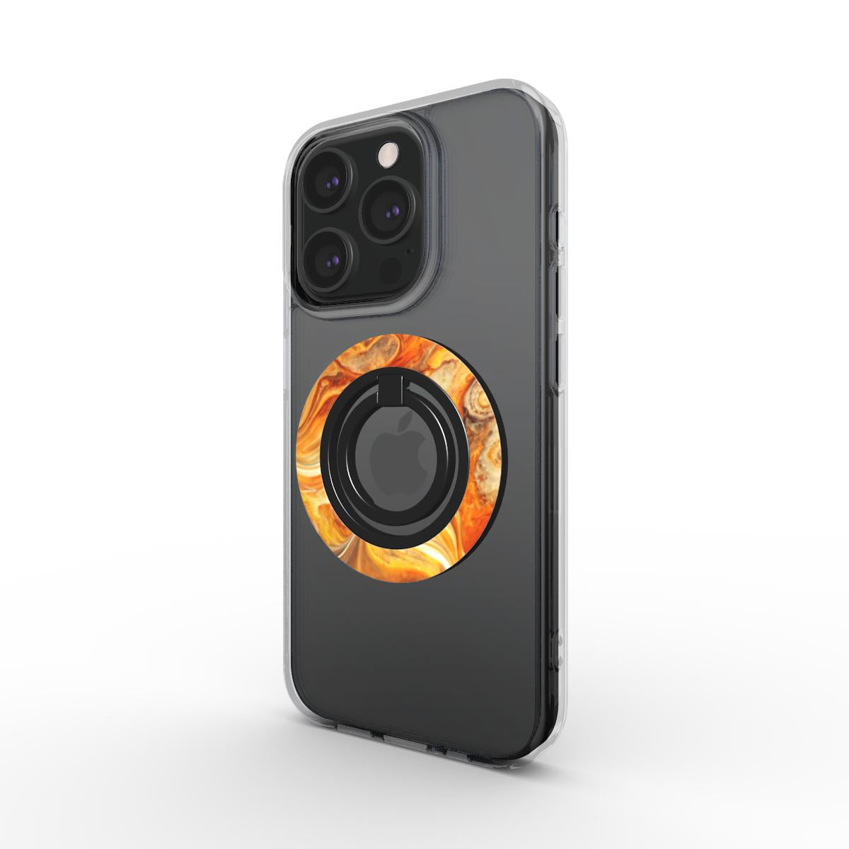 Amber Storm Ringhalter auf Smartphone-Hülle, Schrägansicht