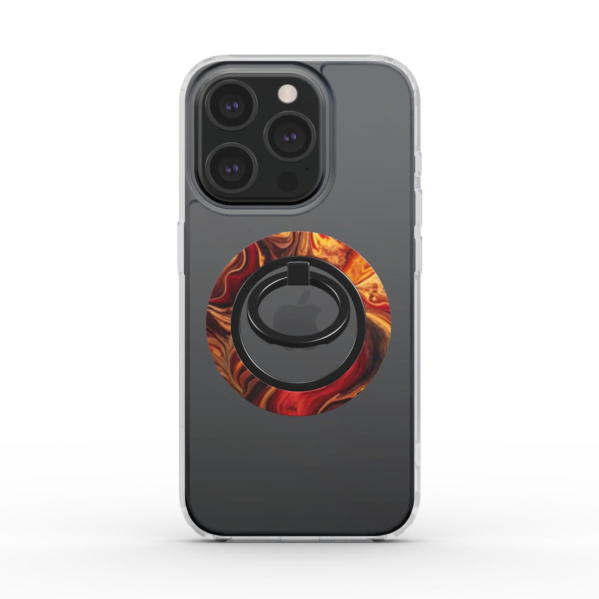Crimson Flame Ringhalter auf MagSafe-Hülle am iPhone, Frontalansicht