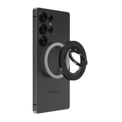 Metal-Mount-Ring am Samsung-Smartphone mit montiertem Azure Storm Ringhalter