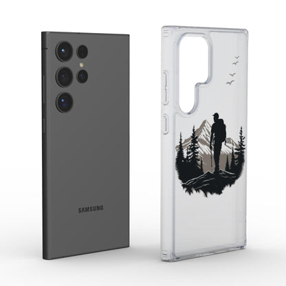 Transparente Outdoor-Hülle neben Samsung-Gerät – Design Detailaufnahme