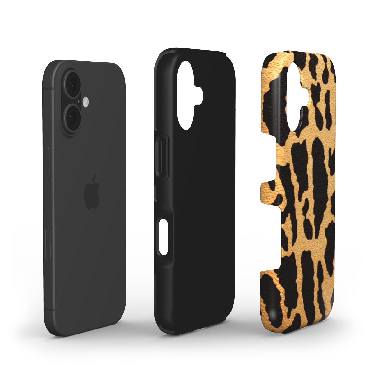 Zweischichtiger Dual-Layer Aufbau des Tough Cases im Leopardenmuster Gold