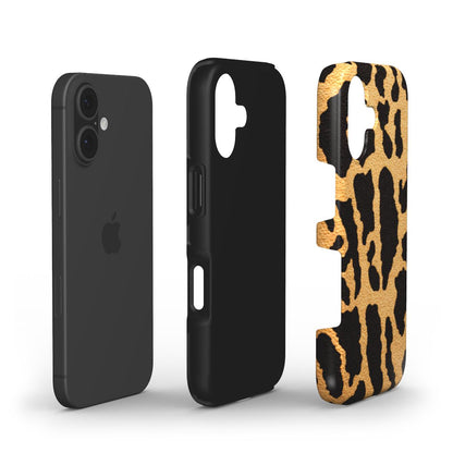 Zweischichtiger Dual-Layer Aufbau des Tough Cases im Leopardenmuster Gold