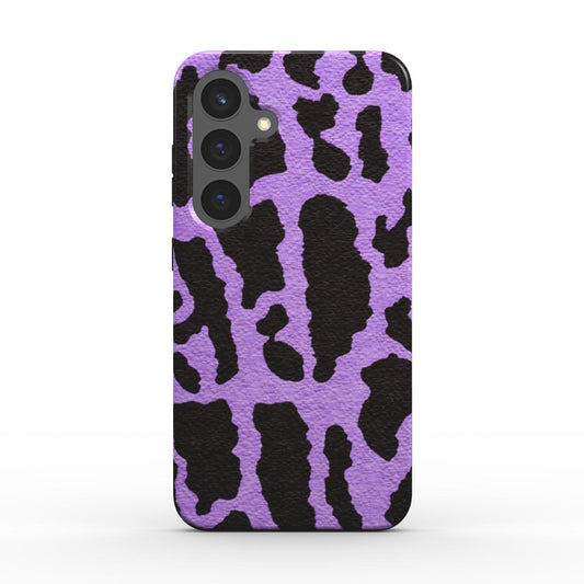 Rückseite der magnetischen Handyhülle Leopard Print Violett glänzend