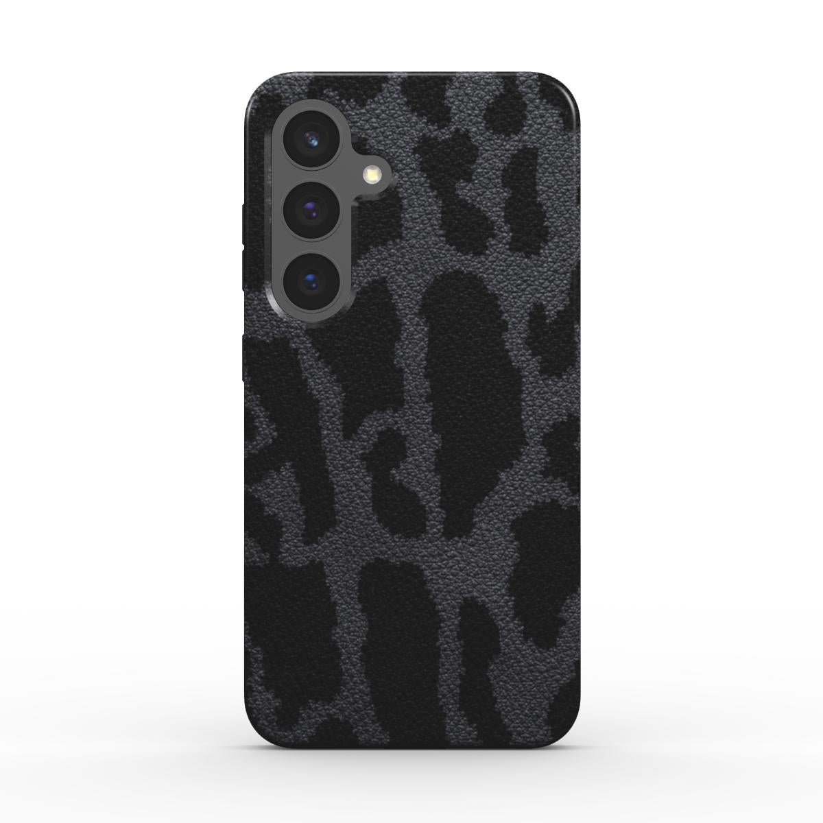 Rückseite der magnetischen Handyhülle Leopard Print Grau glänzend