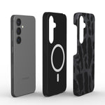 Magnetische Handyhülle – „Leopard Print Grau“