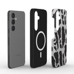 Magnetische Handyhülle – „Leopard Print Silber“