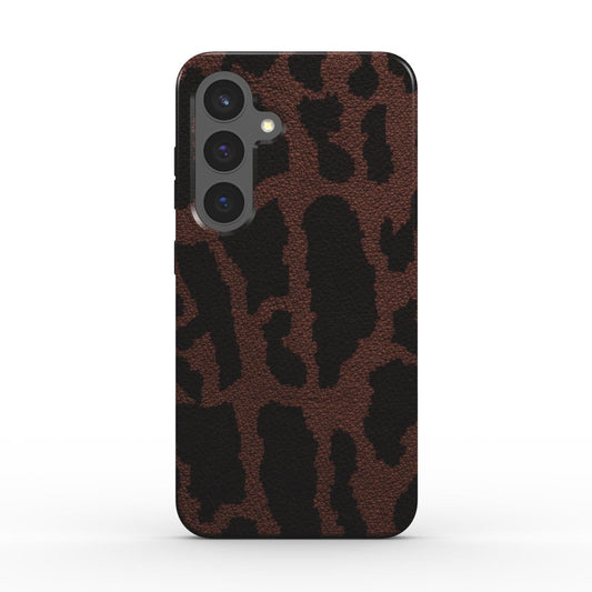 Rückseite der magnetischen Handyhülle Leopard Print Braun glänzend