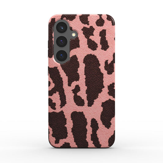 Rückseite der magnetischen Handyhülle Leopard Print Pink glänzend