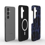 Magnetische Handyhülle – „Leopard Print Navy Blau“