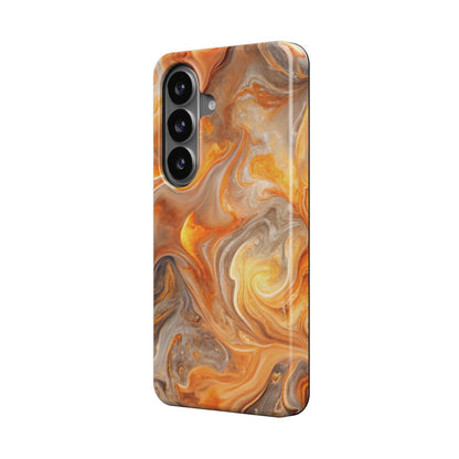 Magnetische Handyhülle Liquid Flow Amber Blaze Design
