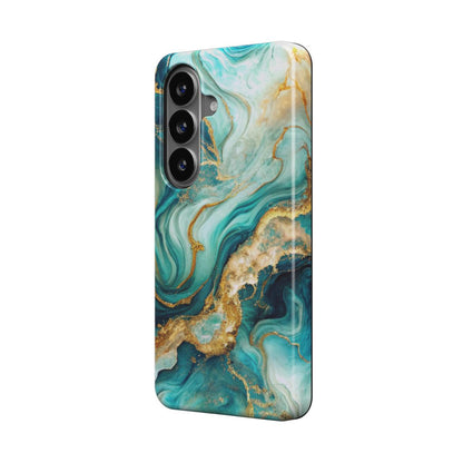 Magnetische Handyhülle Liquid Flow Emerald Waves Design