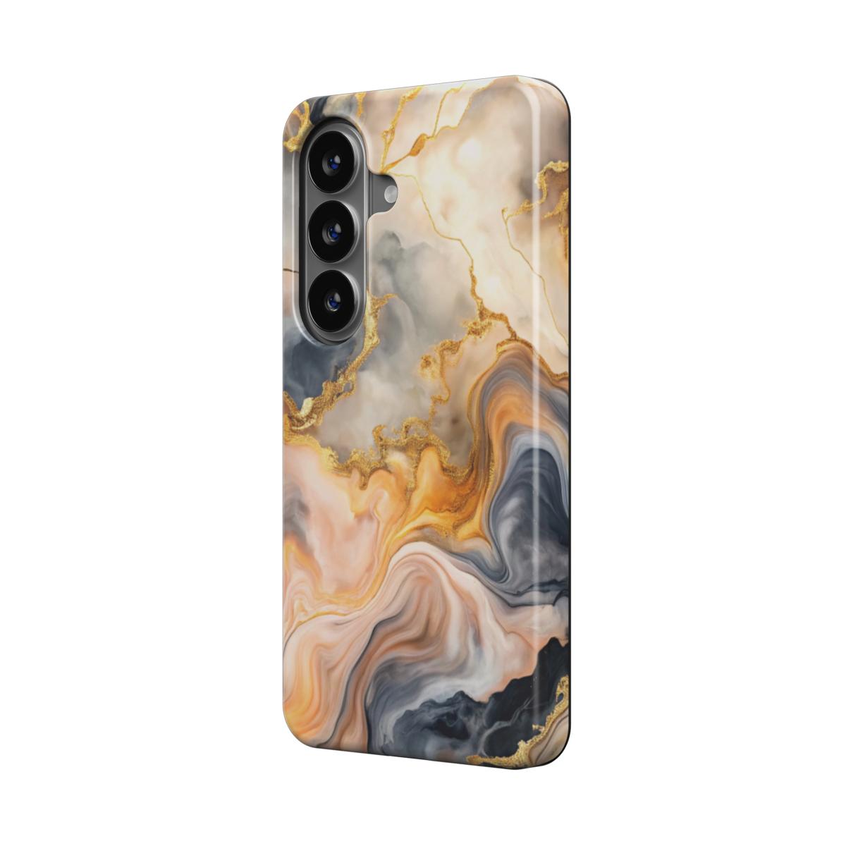 Magnetische Handyhülle Liquid Flow Golden Dusk Design