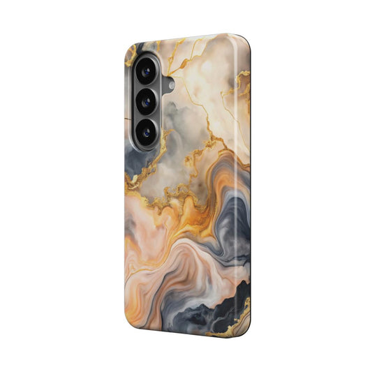 Magnetische Handyhülle Liquid Flow Golden Dusk Design