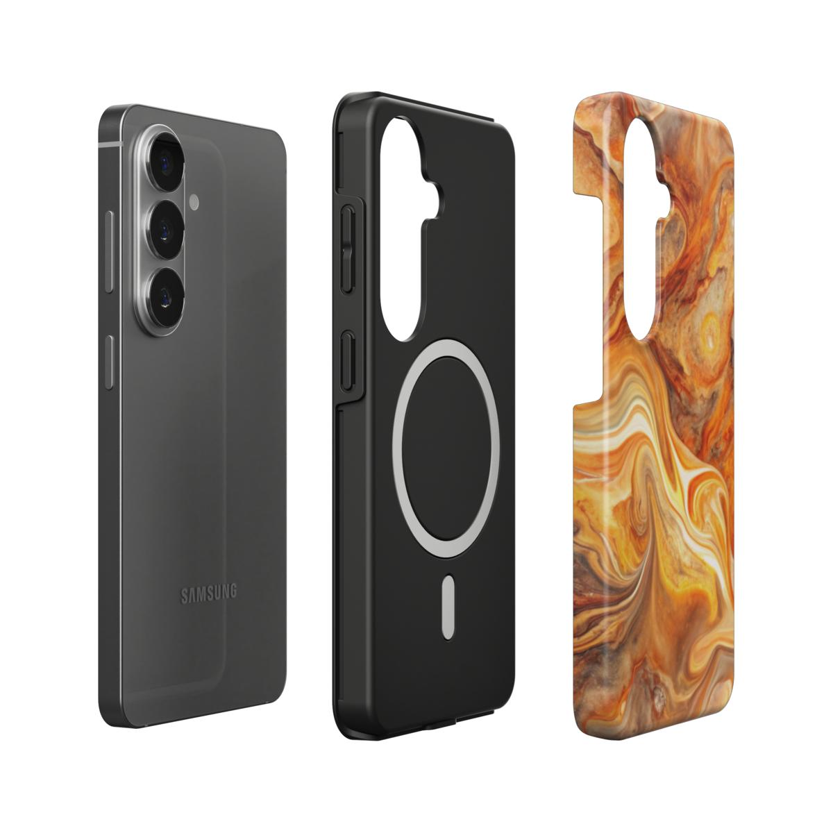 Stoßfeste Dual-Layer Handyhülle Seitenansicht Amber Storm