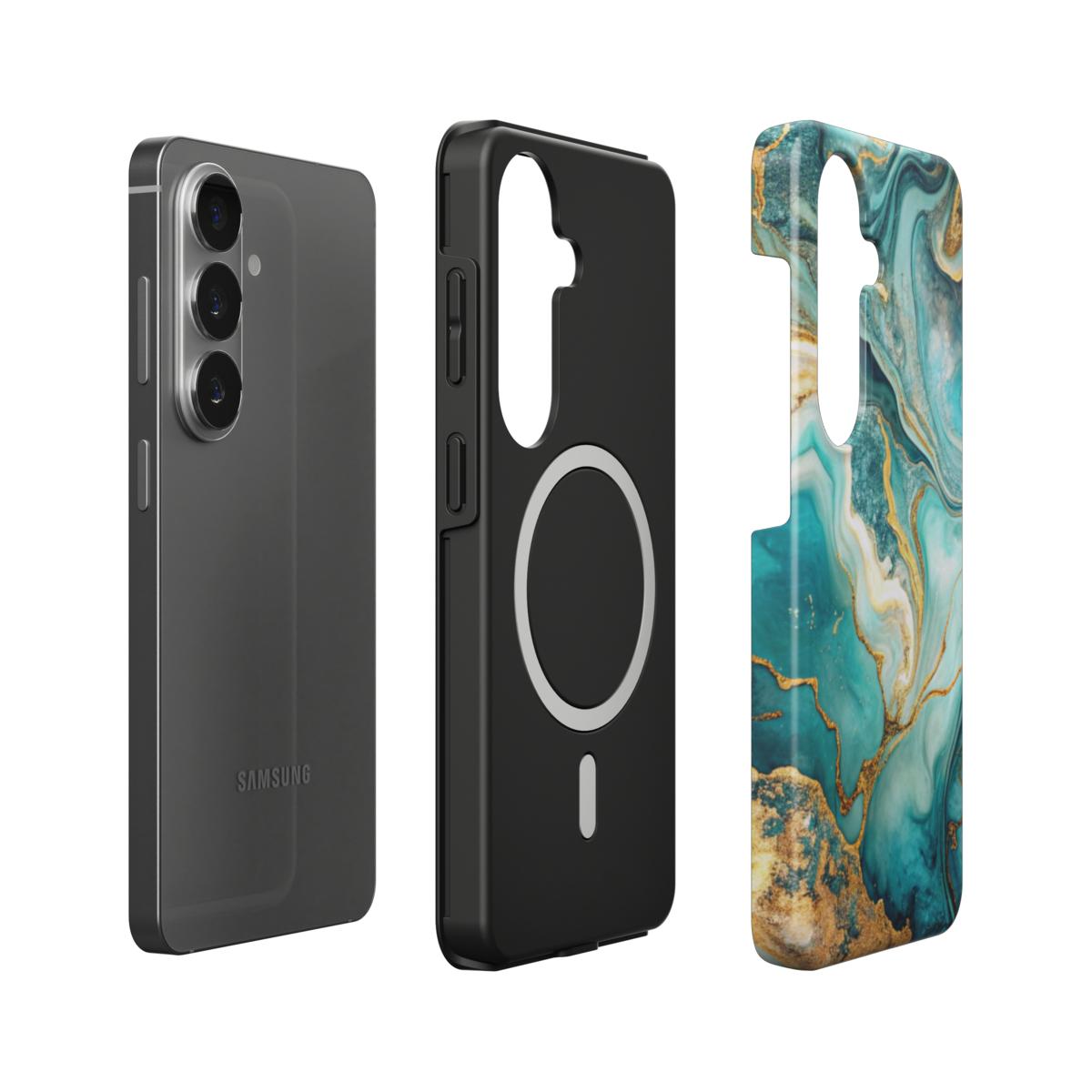 Stoßfeste Dual-Layer Handyhülle Seitenansicht Emerald Tide