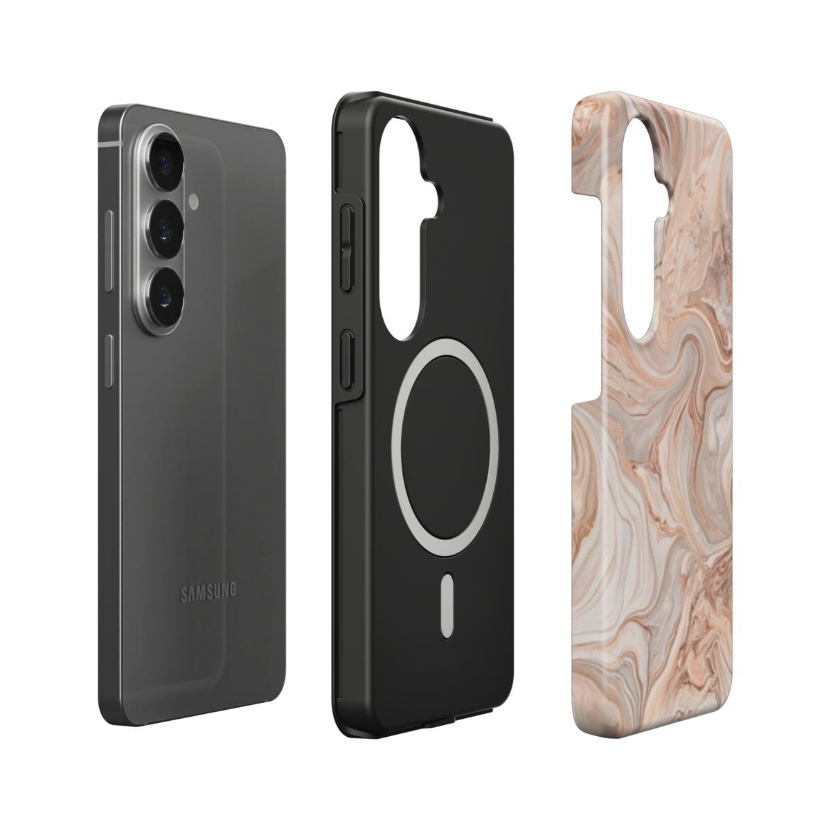 Stoßfeste Dual-Layer Handyhülle Seitenansicht Sandy Marble