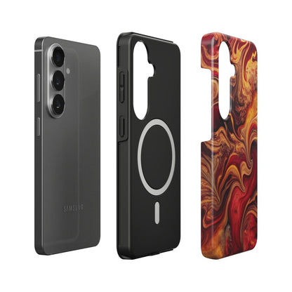 Stoßfeste Dual-Layer Handyhülle Seitenansicht Crimson Flame