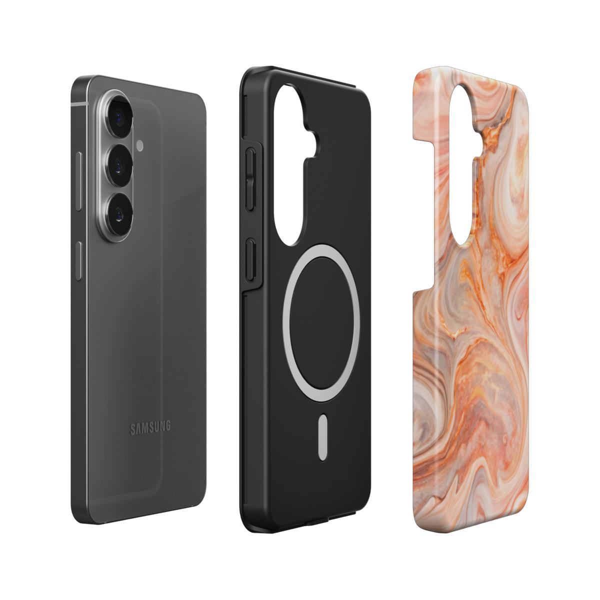 Stoßfeste Dual-Layer Handyhülle Seitenansicht Coral