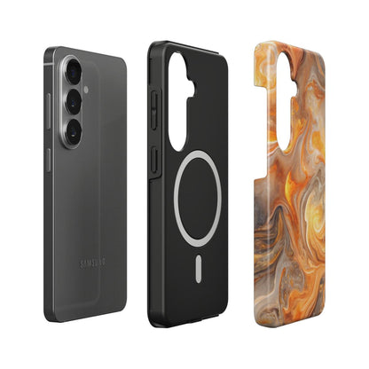 Stoßfeste Dual-Layer Handyhülle Seitenansicht Amber Blaze