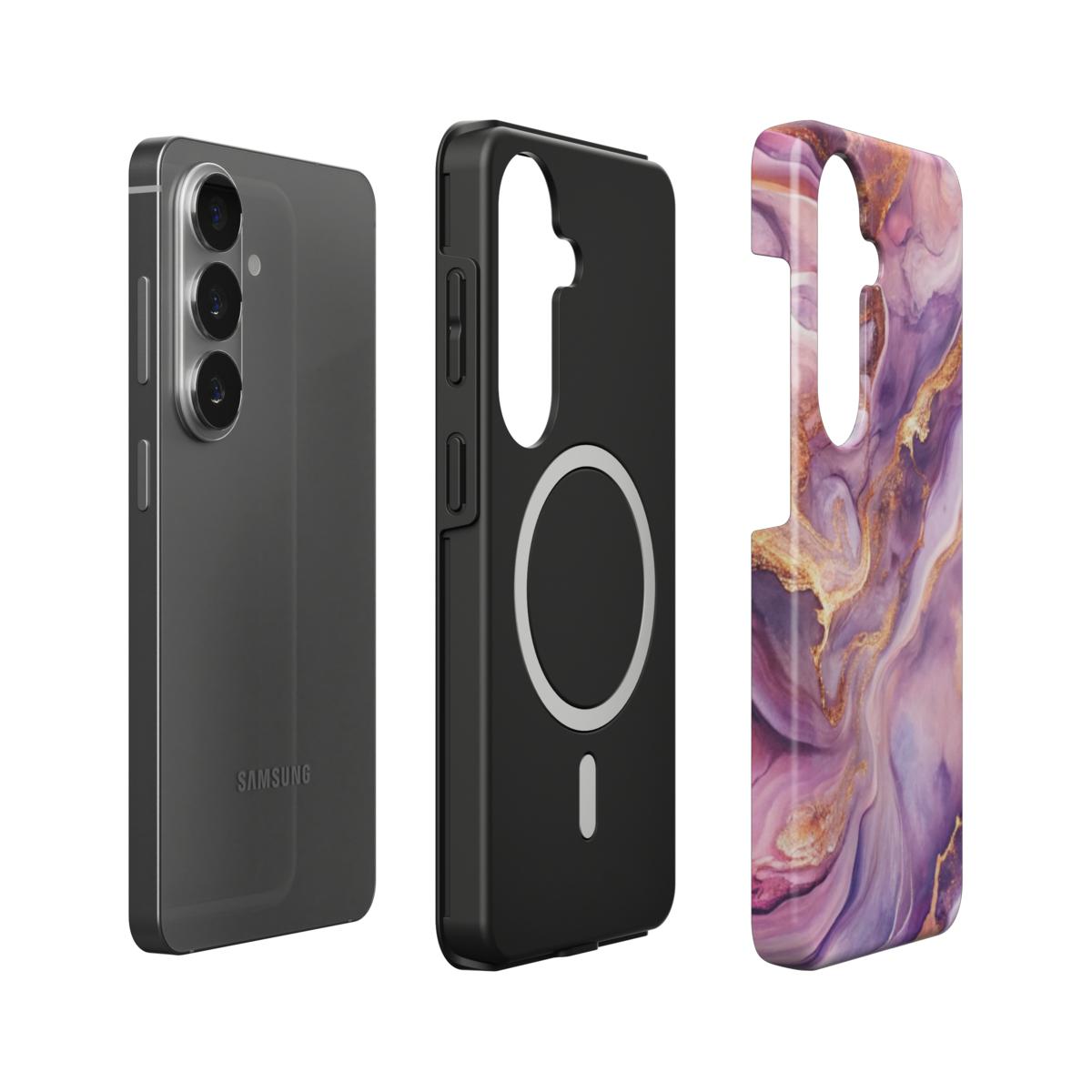 Stoßfeste Dual-Layer Handyhülle Seitenansicht Amethyst Drift