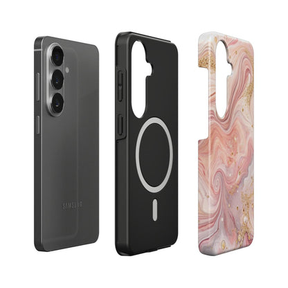Stoßfeste Dual-Layer Handyhülle Seitenansicht Rosy Gleam