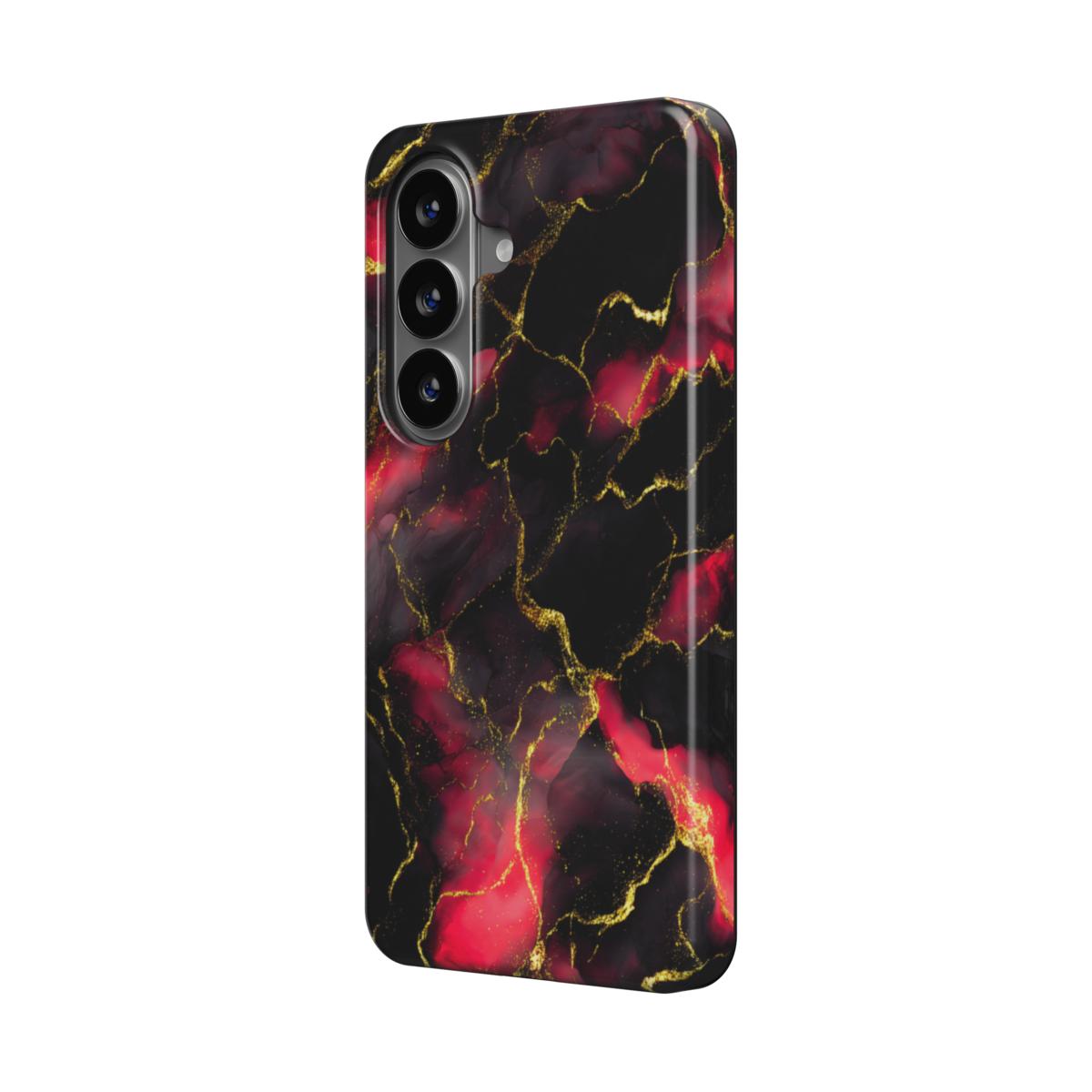 Magnetische Handyhülle Crimson Lava Marmor-Design Vorderansicht