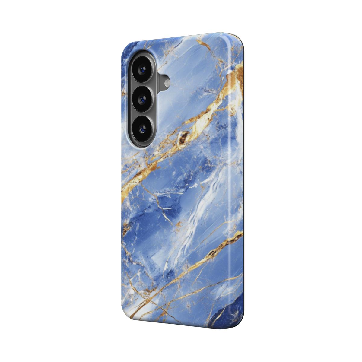 Magnetische Handyhülle Blauer Marmor Vorderansicht