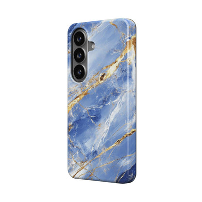 Magnetische Handyhülle Blauer Marmor Vorderansicht