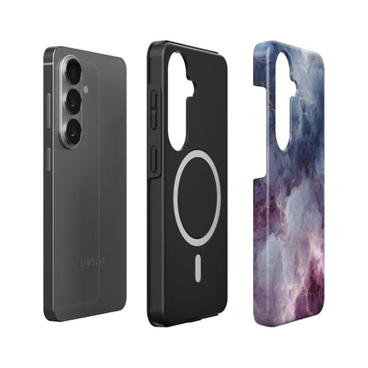 Stoßfeste Dual-Layer Handyhülle Seitenprofil Nebula Quartz Marmor-Design