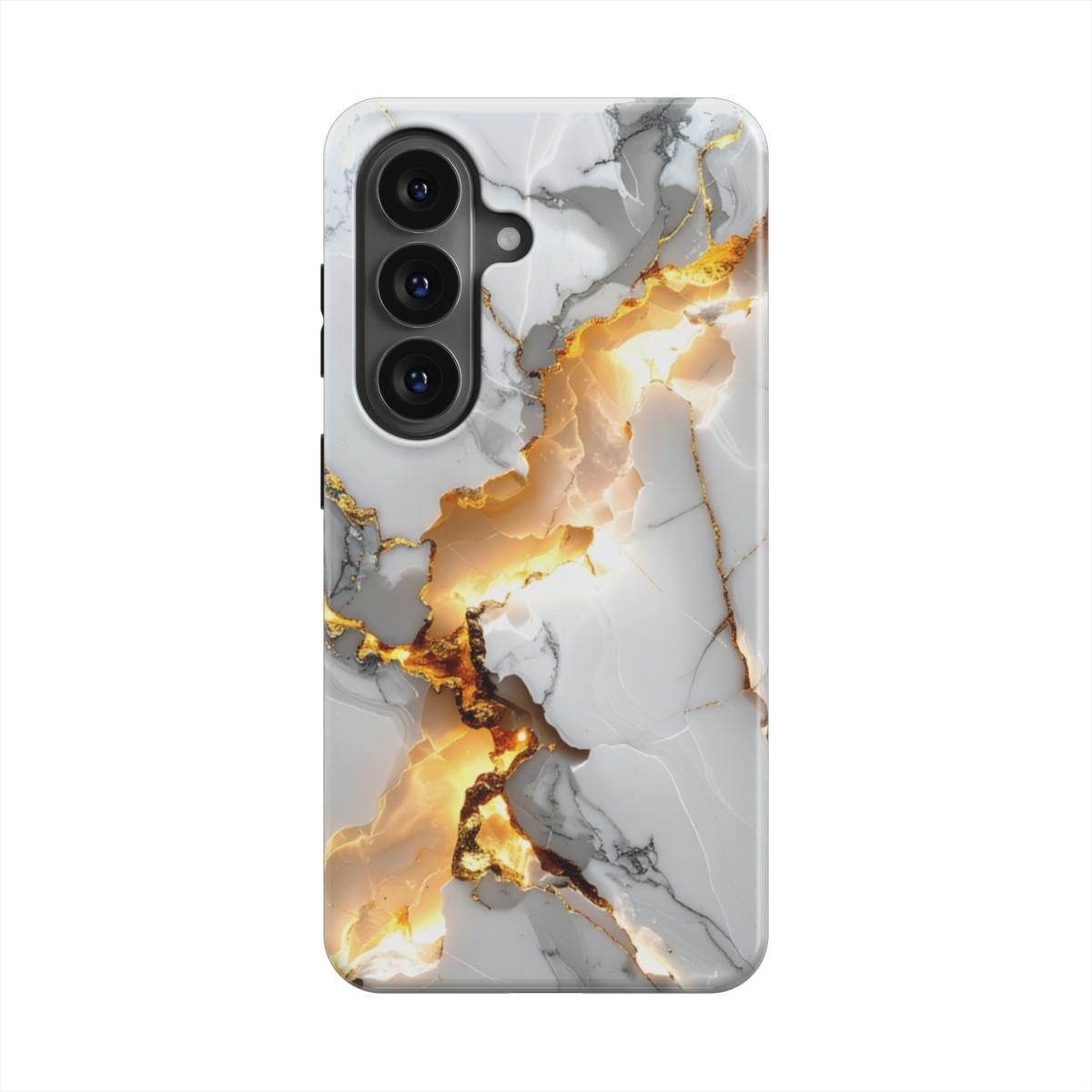 Starker Magnetring Detailansicht MagSafe kompatibel Golden Fracture Marmor-Design