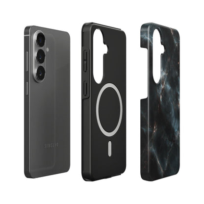 Stoßfeste Dual-Layer Handyhülle Seitenprofil Midnight Surge Marmor-Design