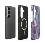 Magnetische Handyhülle – „Violet Storm“ Marmor-Design