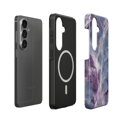 Stoßfeste Dual-Layer Handyhülle Seitenprofil Violet Storm Marmor-Design