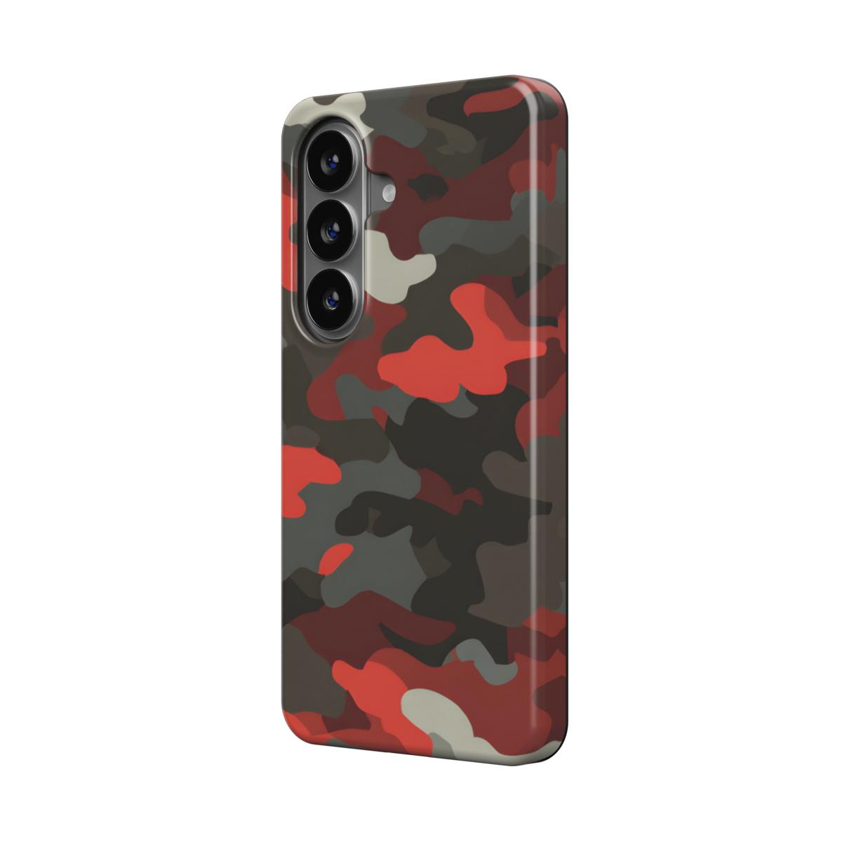 Magnetische Handyhülle Camouflage Dark Red Design