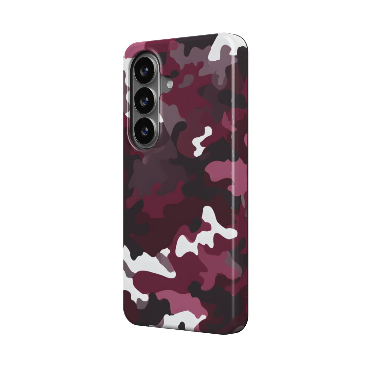 Magnetische Handyhülle Camouflage Burgundy Design
