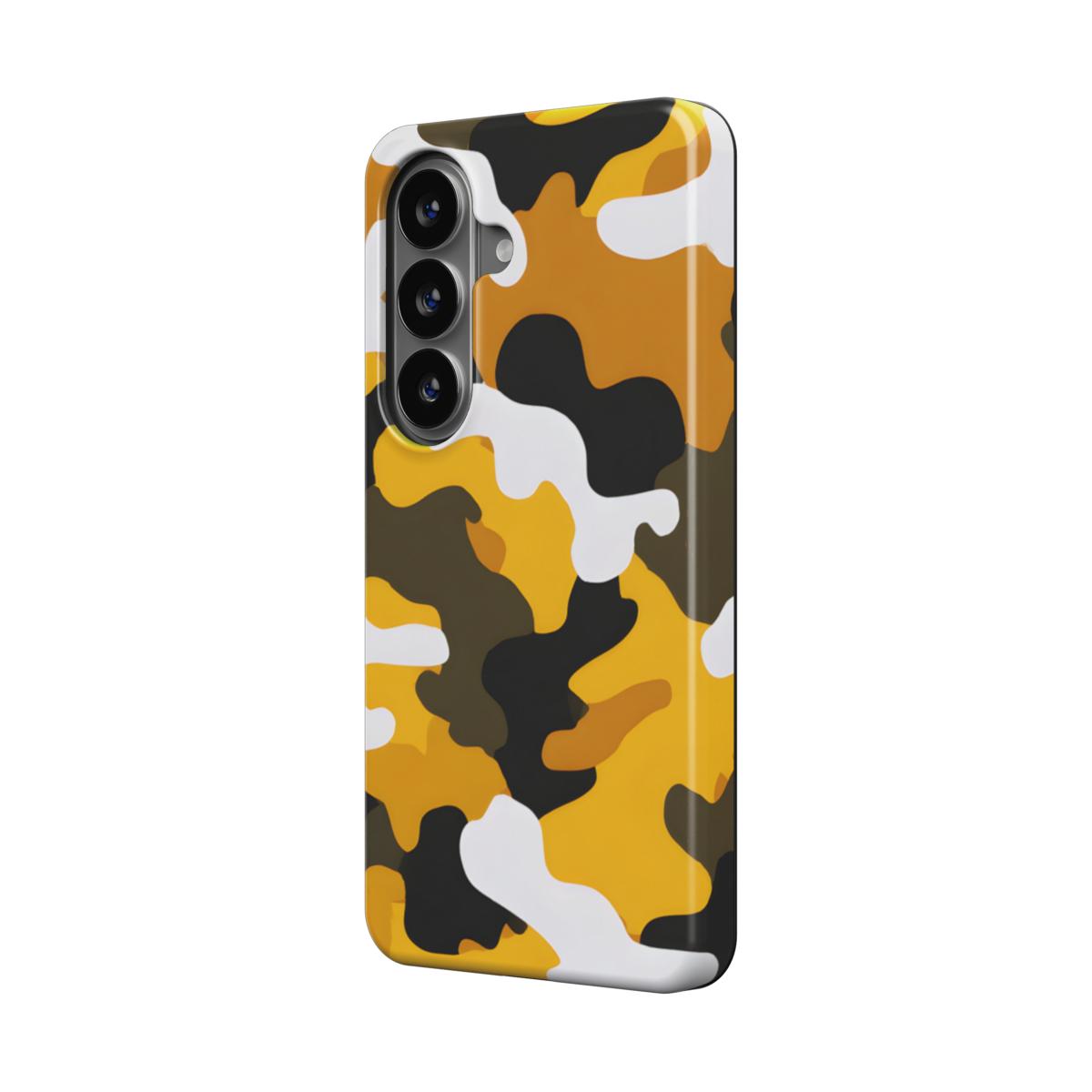 Magnetische Handyhülle Camouflage Yellow Black Design