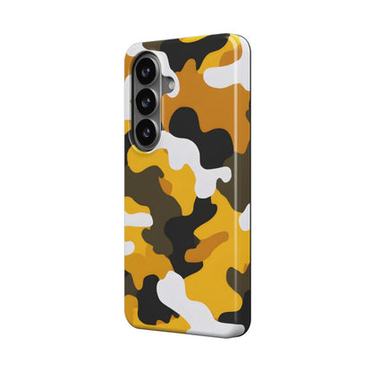 Magnetische Handyhülle Camouflage Yellow Black Design