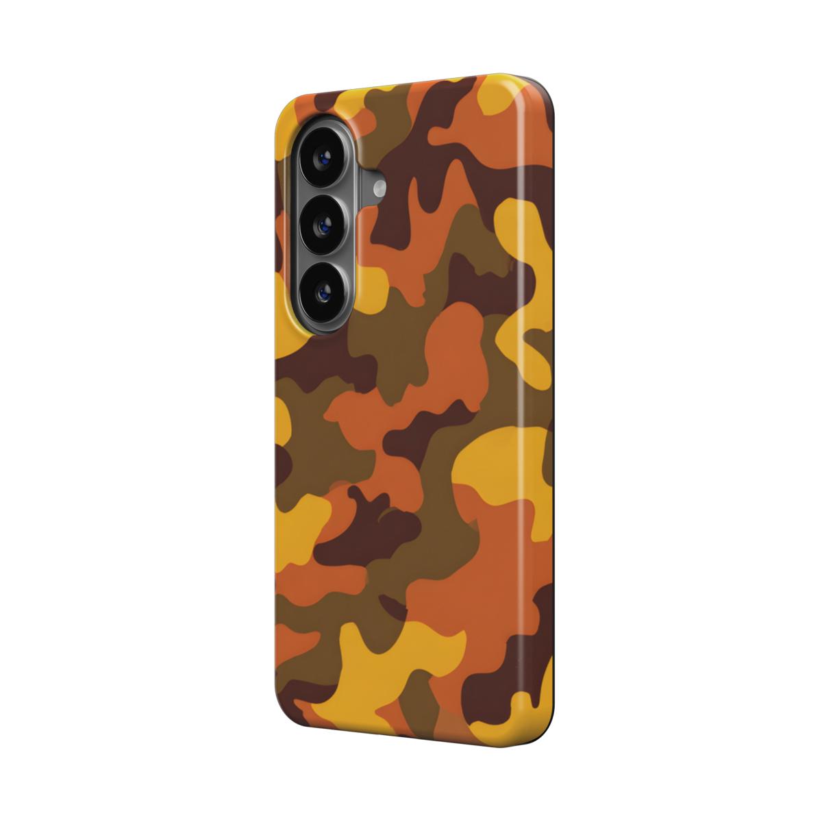 Magnetische Handyhülle Camouflage Fire Orange Design