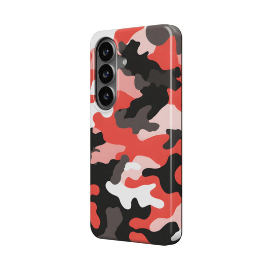 Magnetische Handyhülle Camouflage Red Black Design