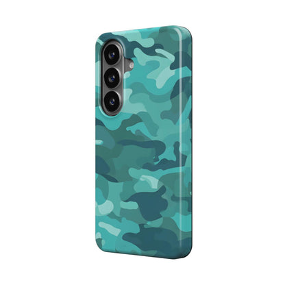Magnetische Handyhülle Camouflage Teal Blue Design