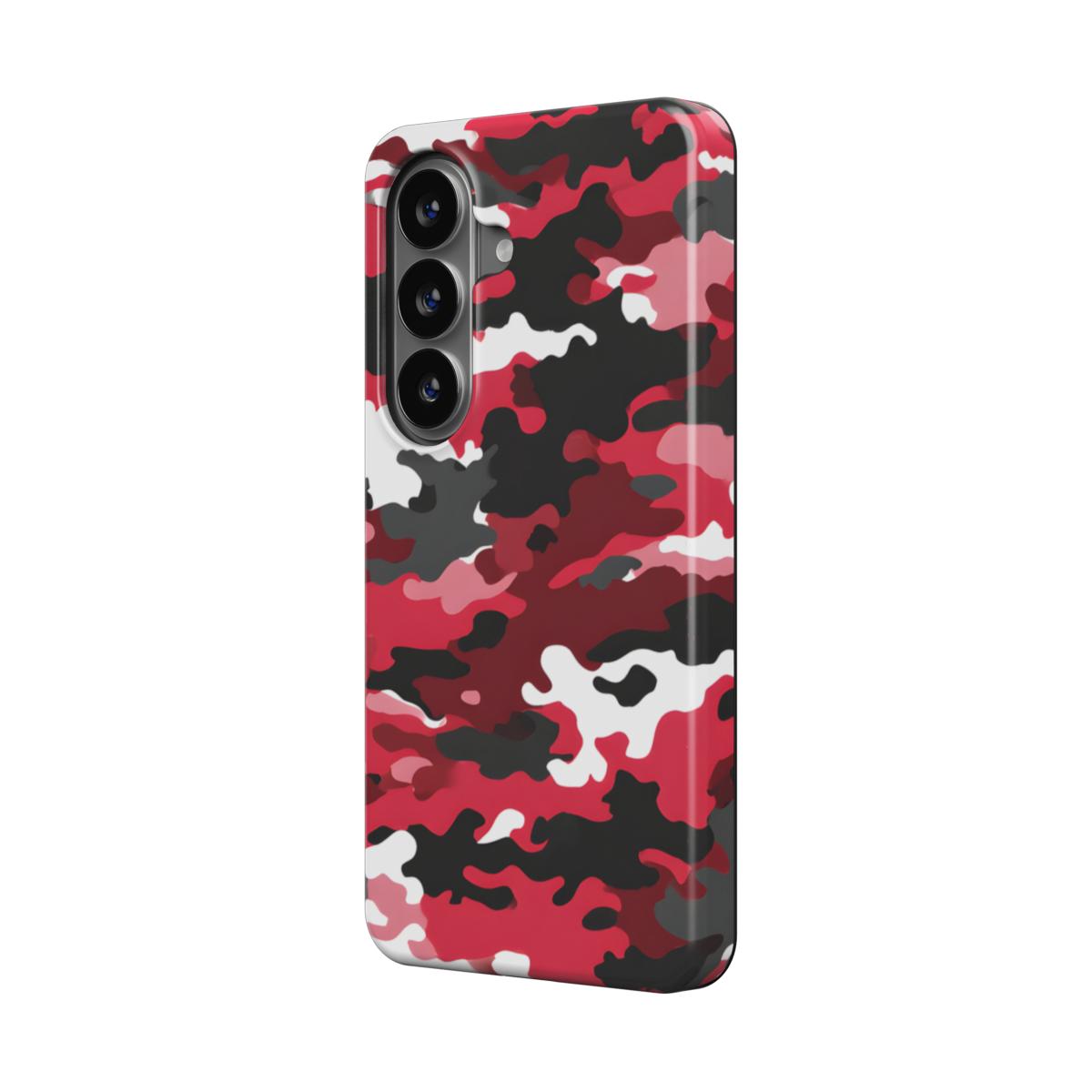 Magnetische Handyhülle Camouflage Red Camo Design
