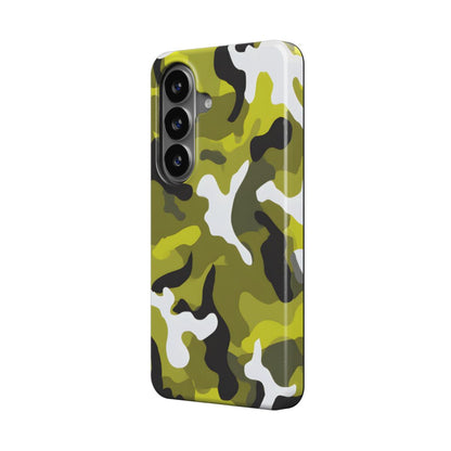 Magnetische Handyhülle Camouflage Yellow Green Design