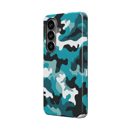 Magnetische Handyhülle Camouflage Aqua Blue Design
