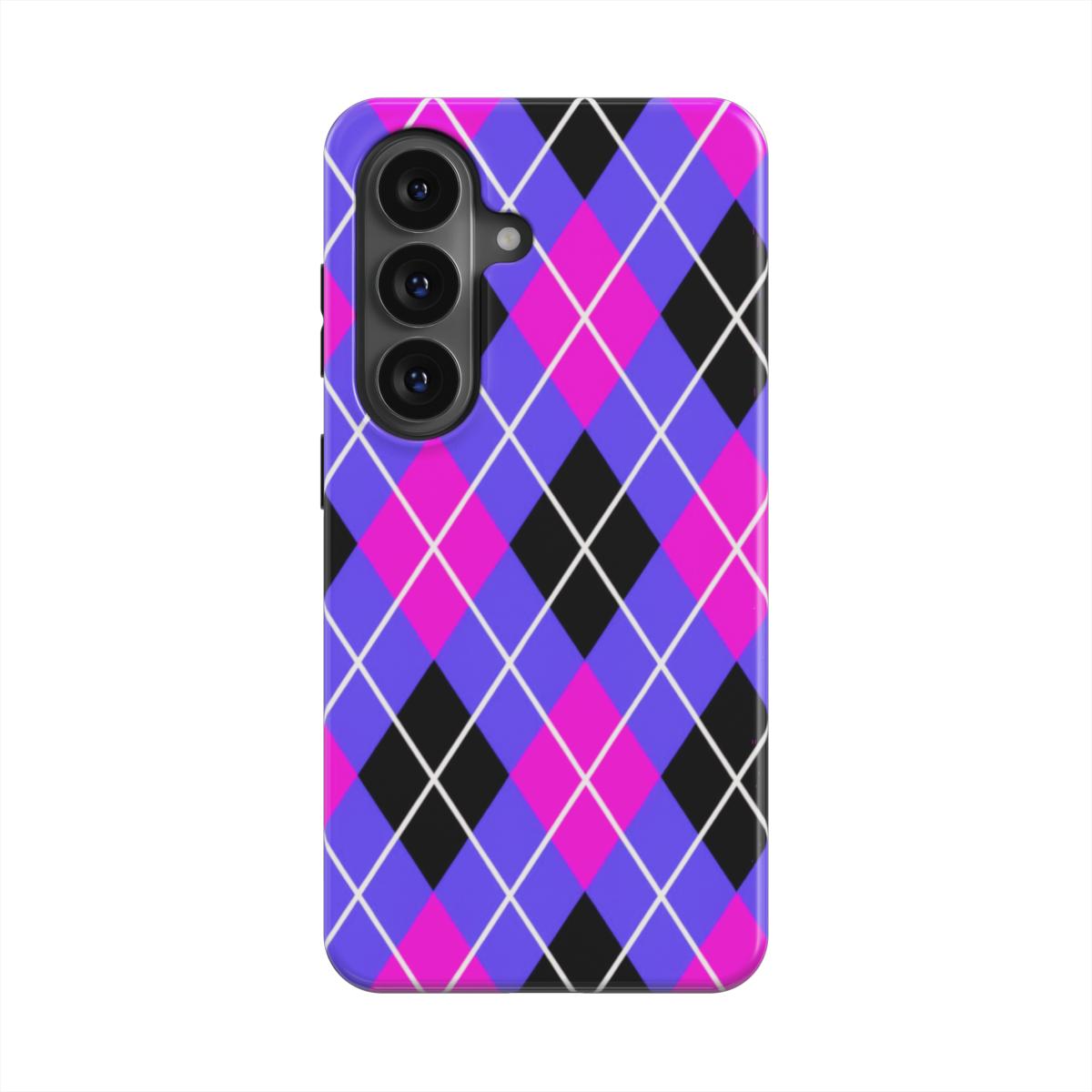 MagSafe Ringe Detailansicht Argyle Pink Lila Schwarz Handyhülle