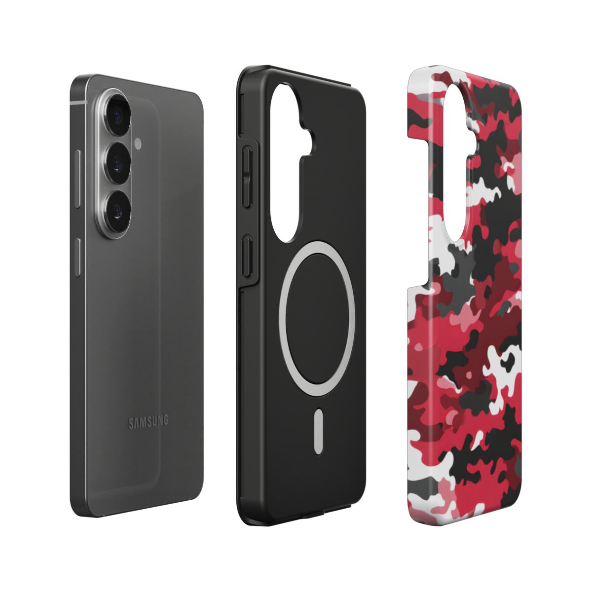 Stoßfeste Dual-Layer Handyhülle Seitenansicht Camouflage Red Camo