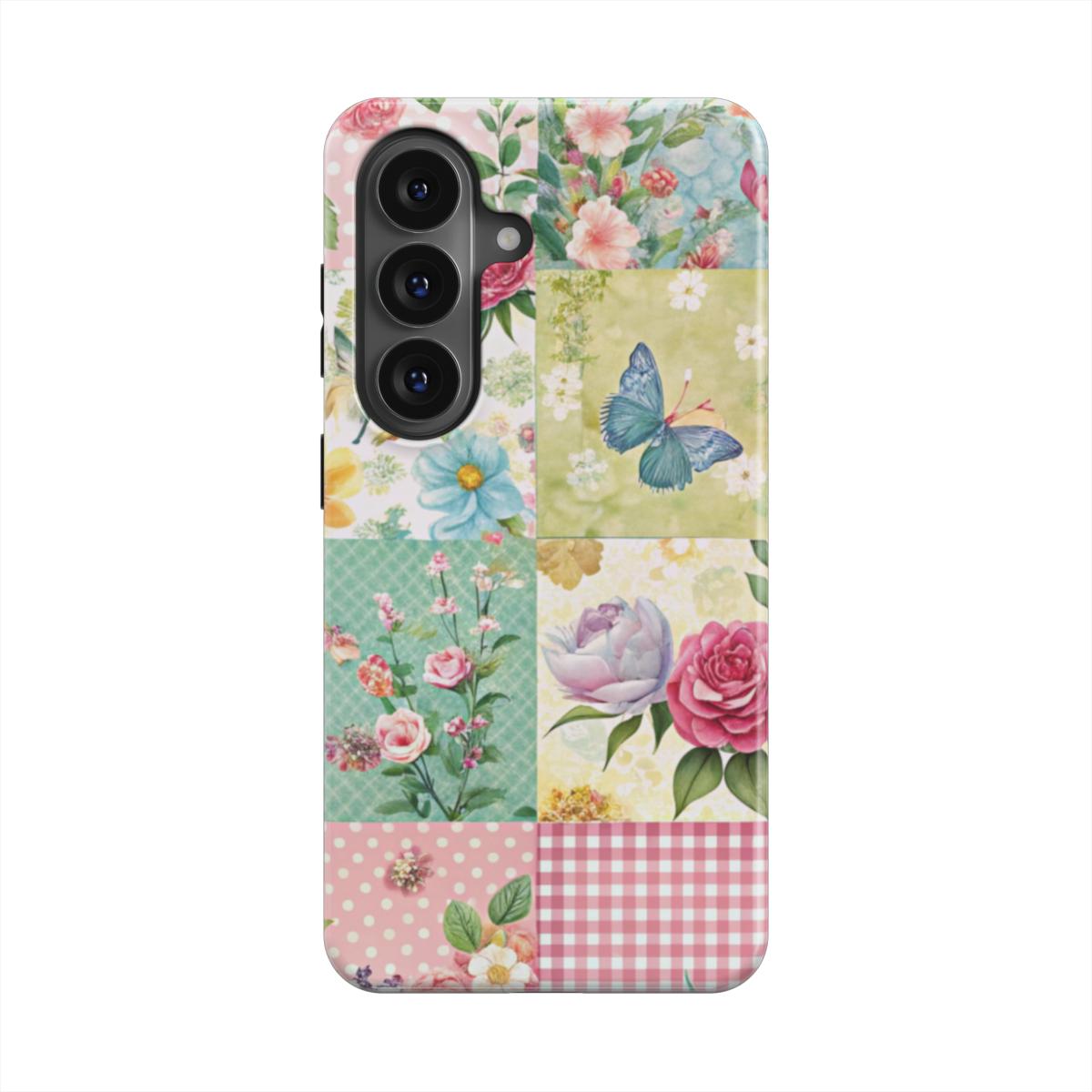 MagSafe Ringe Detailansicht Blumen Patchwork Handyhülle