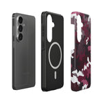 Magnetische Handyhülle – „Camouflage Burgundy“